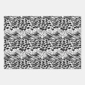 Safari Dieren' Bont Prints Patronen Zwart & Wit Inpakpapier Vel (Voorkant)