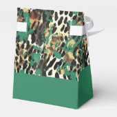 Safari Dieren' Bont Prints Patroon Groen Modern Bedankdoosjes (Achterkant)