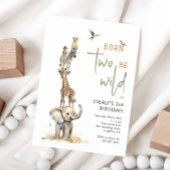 Safari Dieren "Born Two Be Wild" Kinderen Verjaard Kaart
