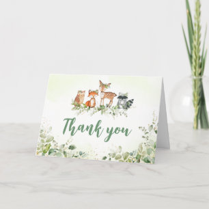 Safari Dieren Botanische Baby Shower  Bedankkaart