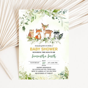 Safari Dieren Botanische Baby Shower Kaart