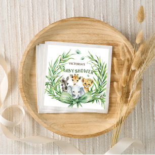Safari Dieren Cute Bow Baby Shower Servet