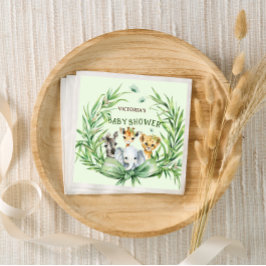 Safari Dieren Cute Bow Baby Shower Servet