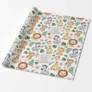 Safari Dieren - Cute safari baby animals Cadeaupapier