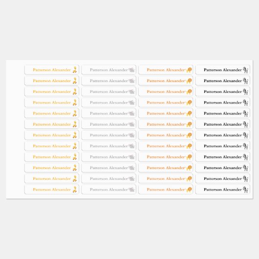 Safari Dieren Dagkleding Labels (Vel)