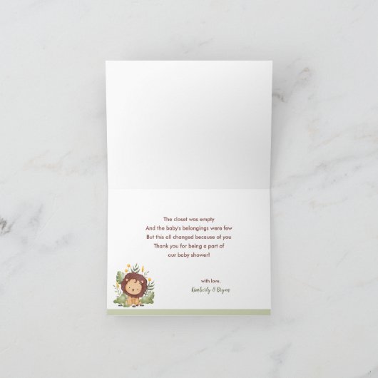 Safari Dieren Dank u Kaarten Oerwoud Baby shower (Binnen)