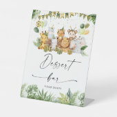 Safari Dieren Dessert Bar Teken Reclamebord Met Voetstuk (Voorkant)