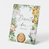 Safari Dieren Dessert Bar Teken Reclamebord Met Voetstuk (Voorkant)