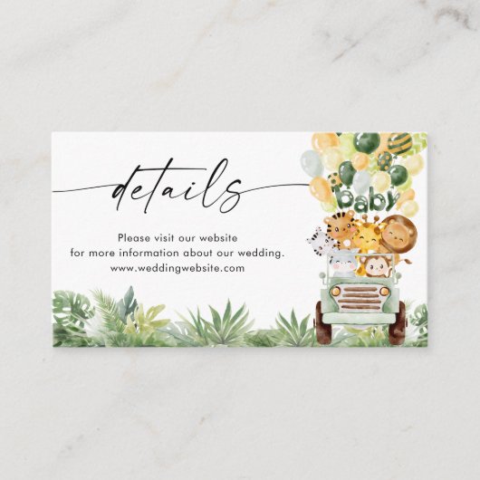 Safari Dieren Details Enclosurekaart Informatiekaartje (Voorkant)