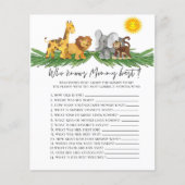 Safari Dieren die het Baby shower van mama kennen (Voorkant)