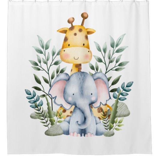 Safari Dieren Douchegordijn (Voorkant)