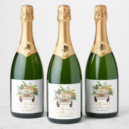 Safari Dieren - Een Wilde Baby Shower Sparkling Wijnetiket