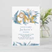 Safari dieren eerste verjaardag kaart (Staand voorkant)