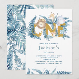 Safari dieren eerste verjaardag kaart