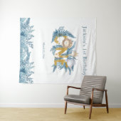 Safari Dieren Exotische Aangepaste Eerste Verjaard Wandkleed (In Situ (horizontaal))