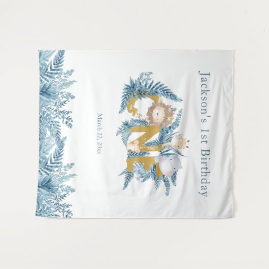 Safari Dieren Exotische Aangepaste Jongen Eerste V Wandkleed (Voorkant (horizontaal))