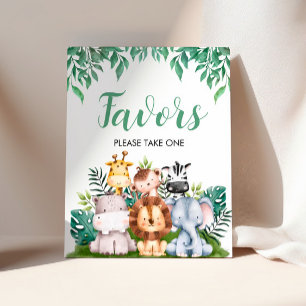 Safari Dieren Favor Sign   Wild ONE Verjaardag Poster