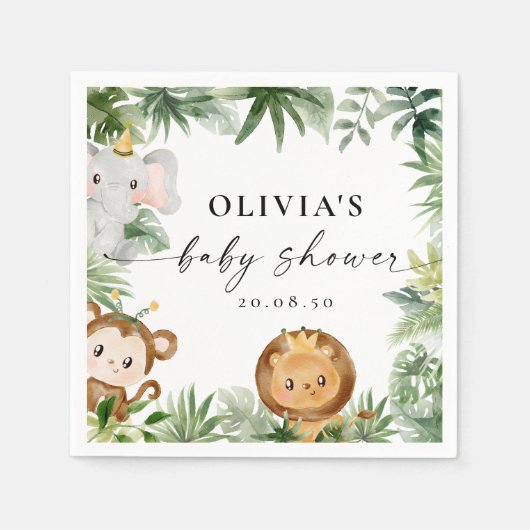 Safari Dieren Feestservetten Servet (Voorkant)