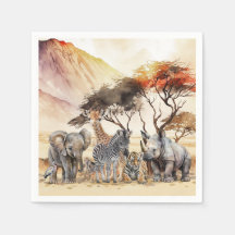 Safari Dieren Feestservetten