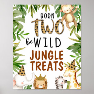 Safari Dieren geboren als wild verjaardagsteken Poster