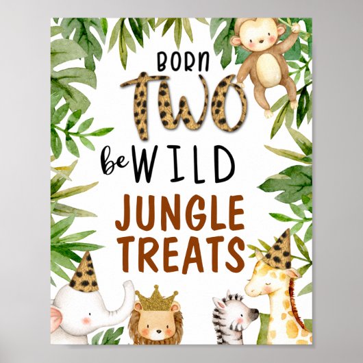 Safari Dieren geboren als wild verjaardagsteken Poster (Voorkant)