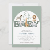 Safari Dieren Genderneutraal Baby shower Kaart (Voorkant)