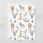 Safari Dieren Genderneutraal Baby shower Kaart (Achterkant)