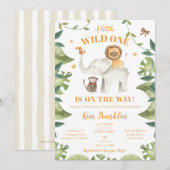 Safari Dieren Genderneutraal Baby shower Kaart (Voorkant / Achterkant)