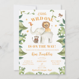 Safari Dieren Genderneutraal Baby shower Kaart