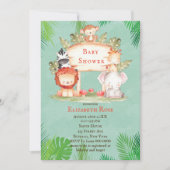 Safari Dieren | Genderneutraal Baby shower Uitnodi (Voorkant)
