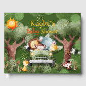 Safari Dieren Gepersonaliseerd Baby shower Gastenboek (Voorkant)