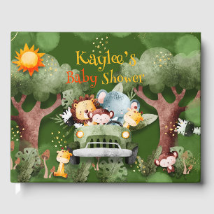 Safari Dieren Gepersonaliseerd Baby shower Gastenboek