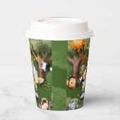 Safari Dieren Gepersonaliseerd Baby shower Papieren Bekers (Links)