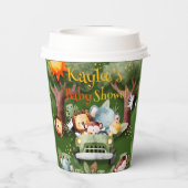 Safari Dieren Gepersonaliseerd Baby shower Papieren Bekers (Achterkant)