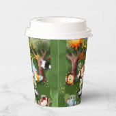 Safari Dieren Gepersonaliseerd Baby shower Papieren Bekers (Rechts)