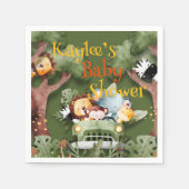 Safari Dieren Gepersonaliseerd Baby shower Servet (Voorkant)