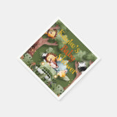 Safari Dieren Gepersonaliseerd Baby shower Servet (Hoek)