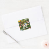 Safari Dieren Gepersonaliseerd Baby shower Vierkante Sticker (Envelop)
