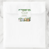 Safari Dieren gepersonaliseerd Vierkante Sticker (Tas)