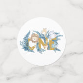 Safari Dieren Gepersonaliseerde Eerste Verjaardag  Confetti (Kleine voorkant)