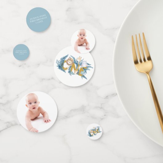 Safari Dieren Gepersonaliseerde Eerste Verjaardag  Confetti (Groep)