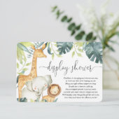 Safari dieren geslacht neutrale display douche informatiekaartje (Staand voorkant)