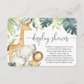 Safari dieren geslacht neutrale display douche informatiekaartje (Voorkant)