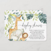 Safari dieren geslacht neutrale display douche informatiekaartje (Voorkant / Achterkant)