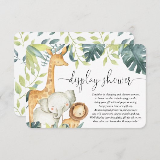 Safari dieren geslacht neutrale display douche informatiekaartje (Voorkant / Achterkant)