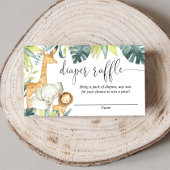 Safari dieren geslacht neutrale luier loterijkaart informatiekaartje