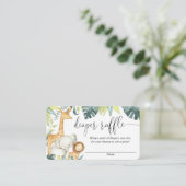 Safari dieren geslacht neutrale luier loterijkaart informatiekaartje (Staand voorkant)