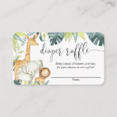 Safari dieren geslacht neutrale luier loterijkaart informatiekaartje (Voorkant)