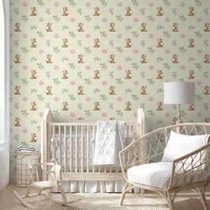 Safari Dieren Giraffe Roze Bloemen Baby Meisje Behang