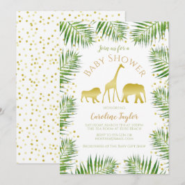 Safari Dieren Goud Baby shower Kaart